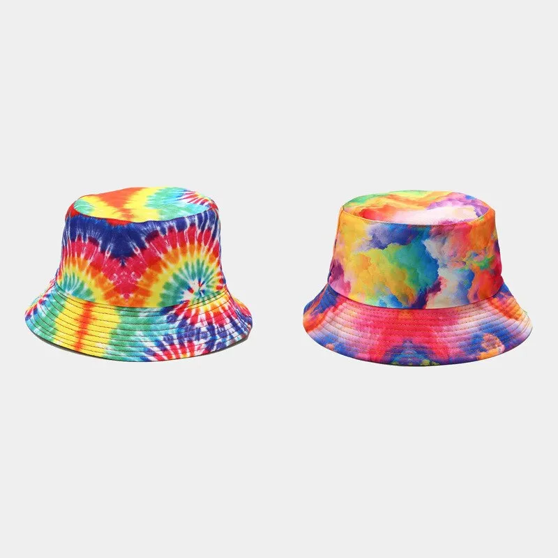 "TIE AND DYE" Chapeau Bob Imprimé Noir Orange - URB1™