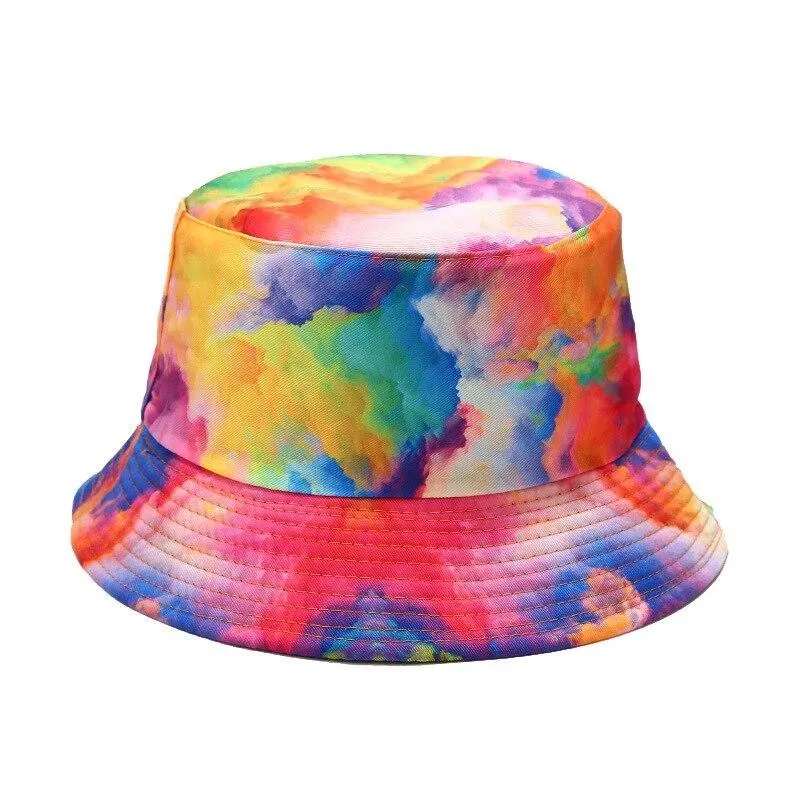 "TIE AND DYE" Chapeau Bob Imprimé Noir Orange - URB1™