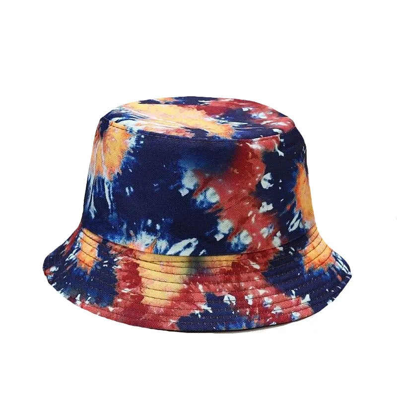 "TIE AND DYE" Chapeau Bob Imprimé Noir Orange - URB1™