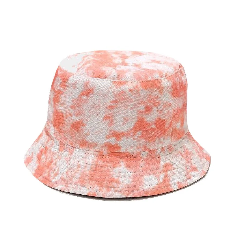 "TIE AND DYE" Chapeau Bob Imprimé Noir Orange - URB1™