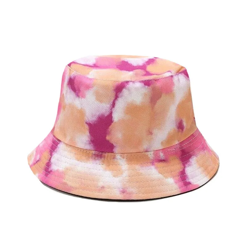 "TIE AND DYE" Chapeau Bob Imprimé Noir Orange - URB1™