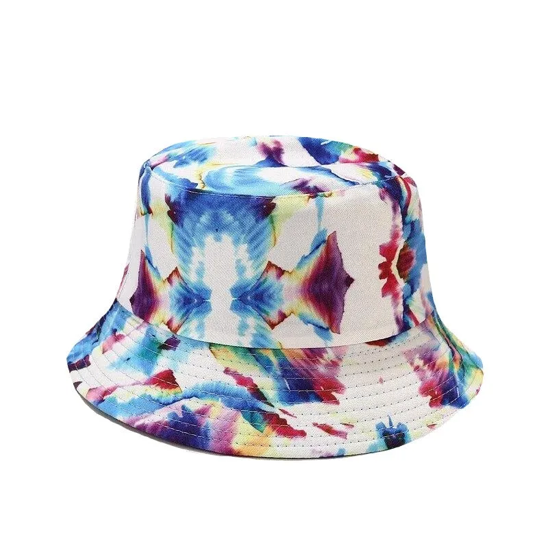 "TIE AND DYE" Chapeau Bob Imprimé Noir Orange - URB1™