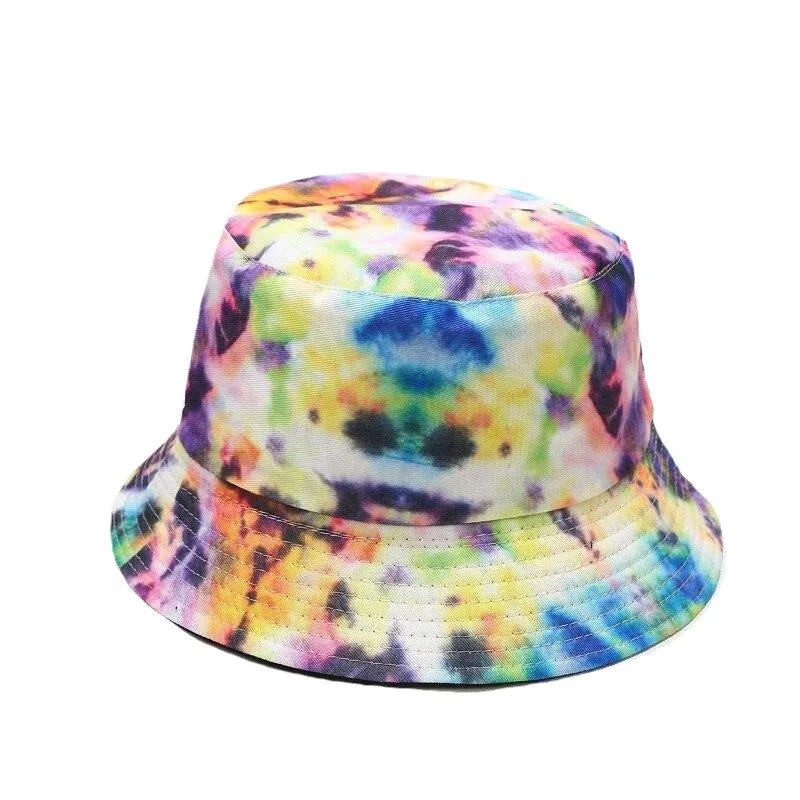 "TIE AND DYE" Chapeau Bob Imprimé Noir Orange - URB1™