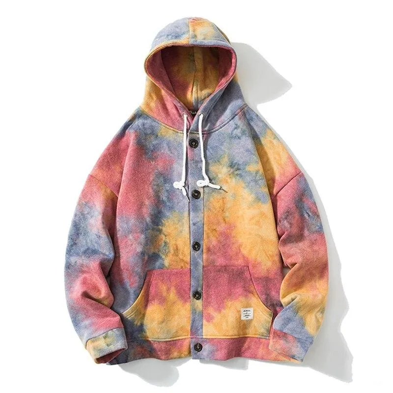 "TIE AND DYE" Sweatshirt Hoodie à capuche Rouge - URB1™