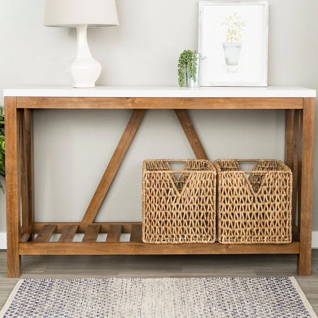 Rakira Modern Farmhouse Console Table Red Barrel Studio® Color: White Marble/Walnut