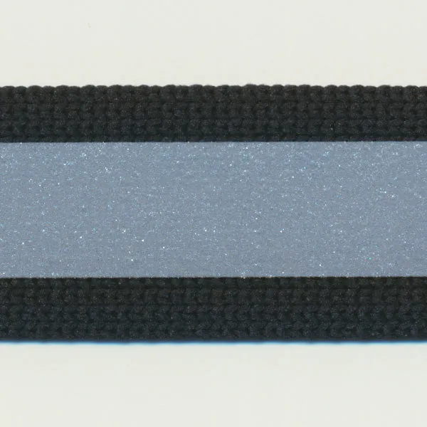 Reflect Print Tape (Knit Tape) #1 Black & Silver Reflector
