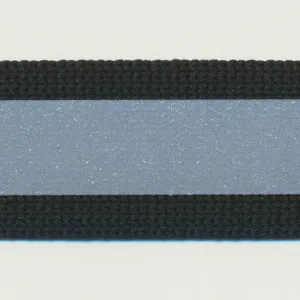 Reflect Print Tape (Knit Tape) #1 Black & Silver Reflector
