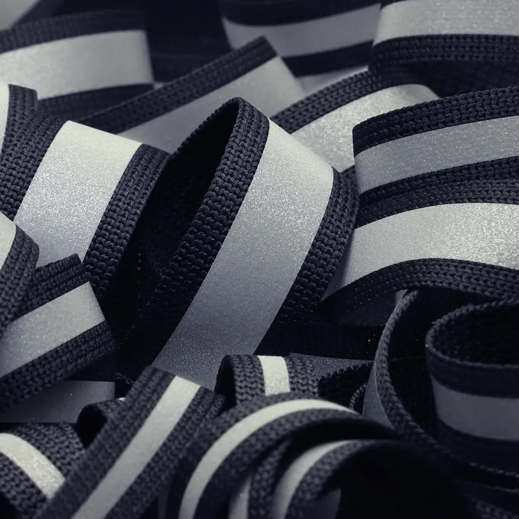 Reflect Print Tape (Knit Tape) #1 Black & Silver Reflector