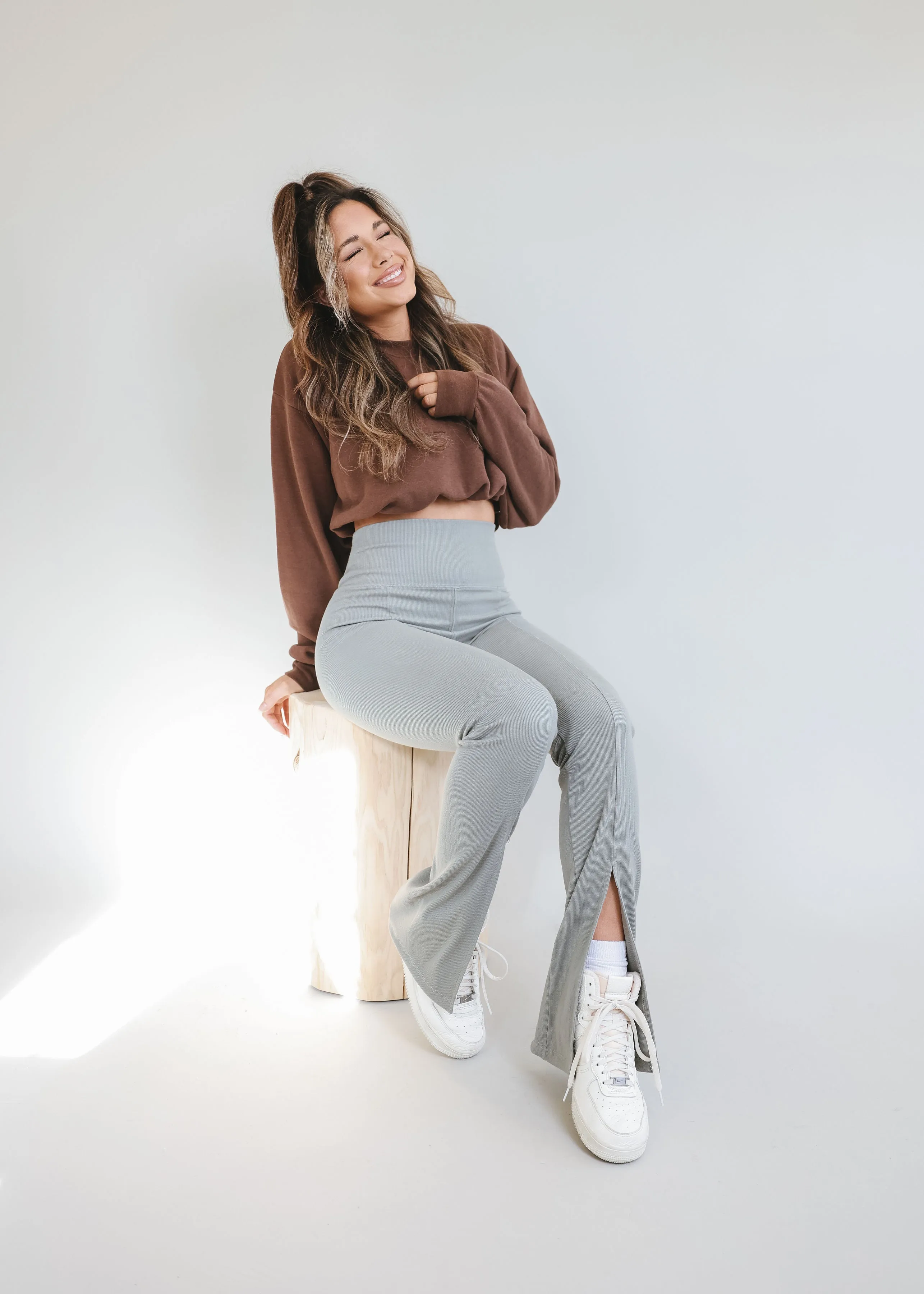 Ribbed Split Leggings