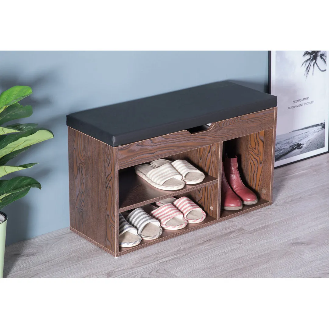 Shoe Storage Bench Latitude Run® Color: Brown