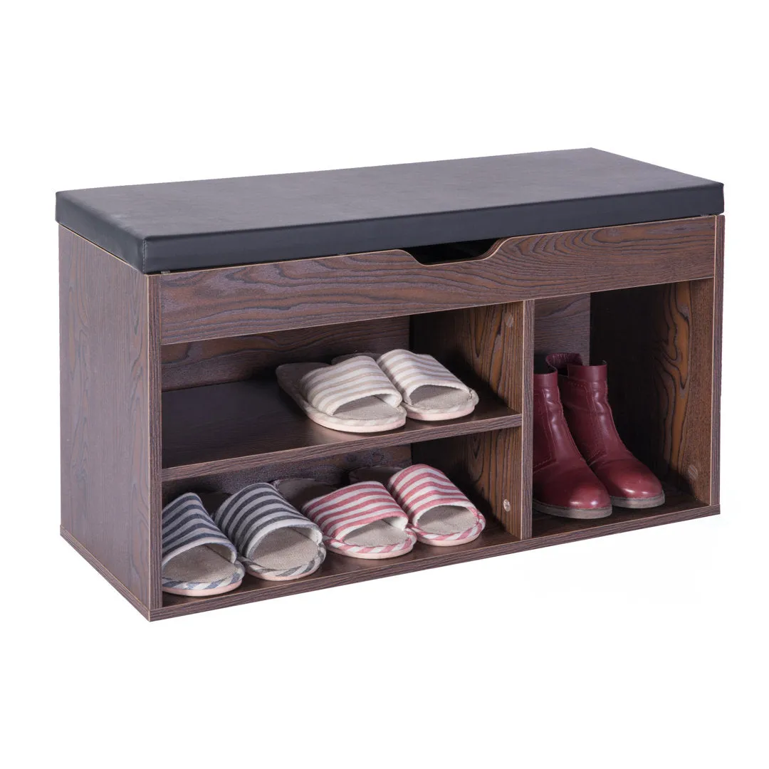 Shoe Storage Bench Latitude Run® Color: Brown