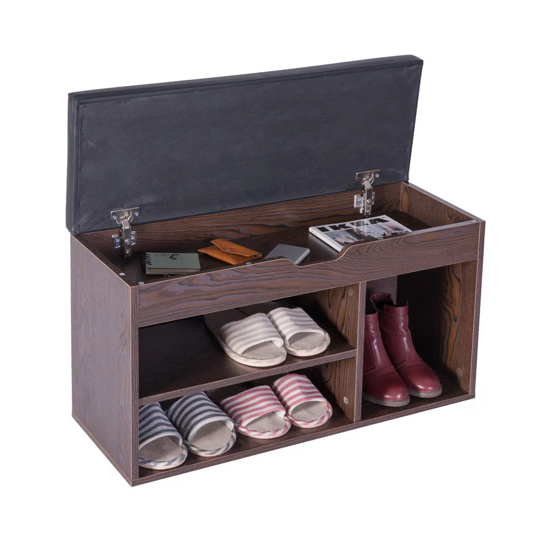 Shoe Storage Bench Latitude Run® Color: Brown