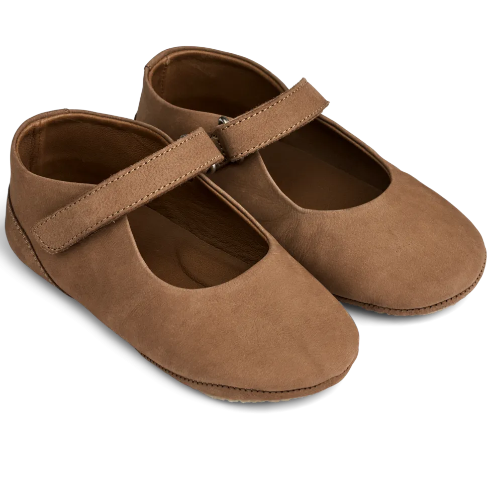 Simone Nubuck Leather Mary-Jane Baby Shoes (Pecan)