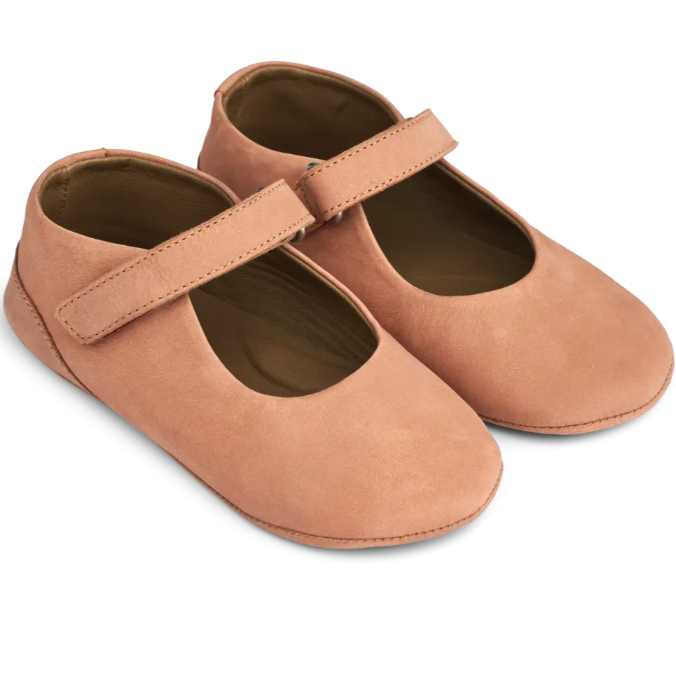 Simone Nubuck Leather Mary-Jane Baby Shoes (Tuscany Rose)