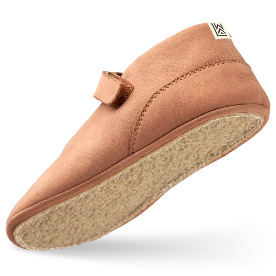 Simone Nubuck Leather Mary-Jane Baby Shoes (Tuscany Rose)