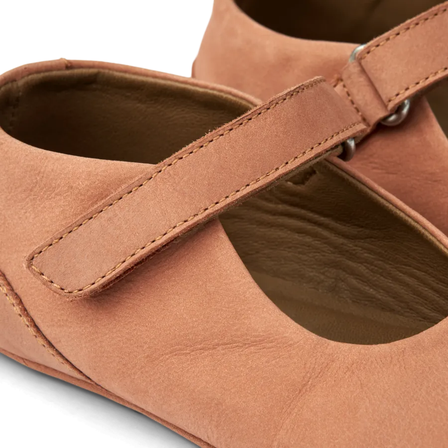 Simone Nubuck Leather Mary-Jane Baby Shoes (Tuscany Rose)
