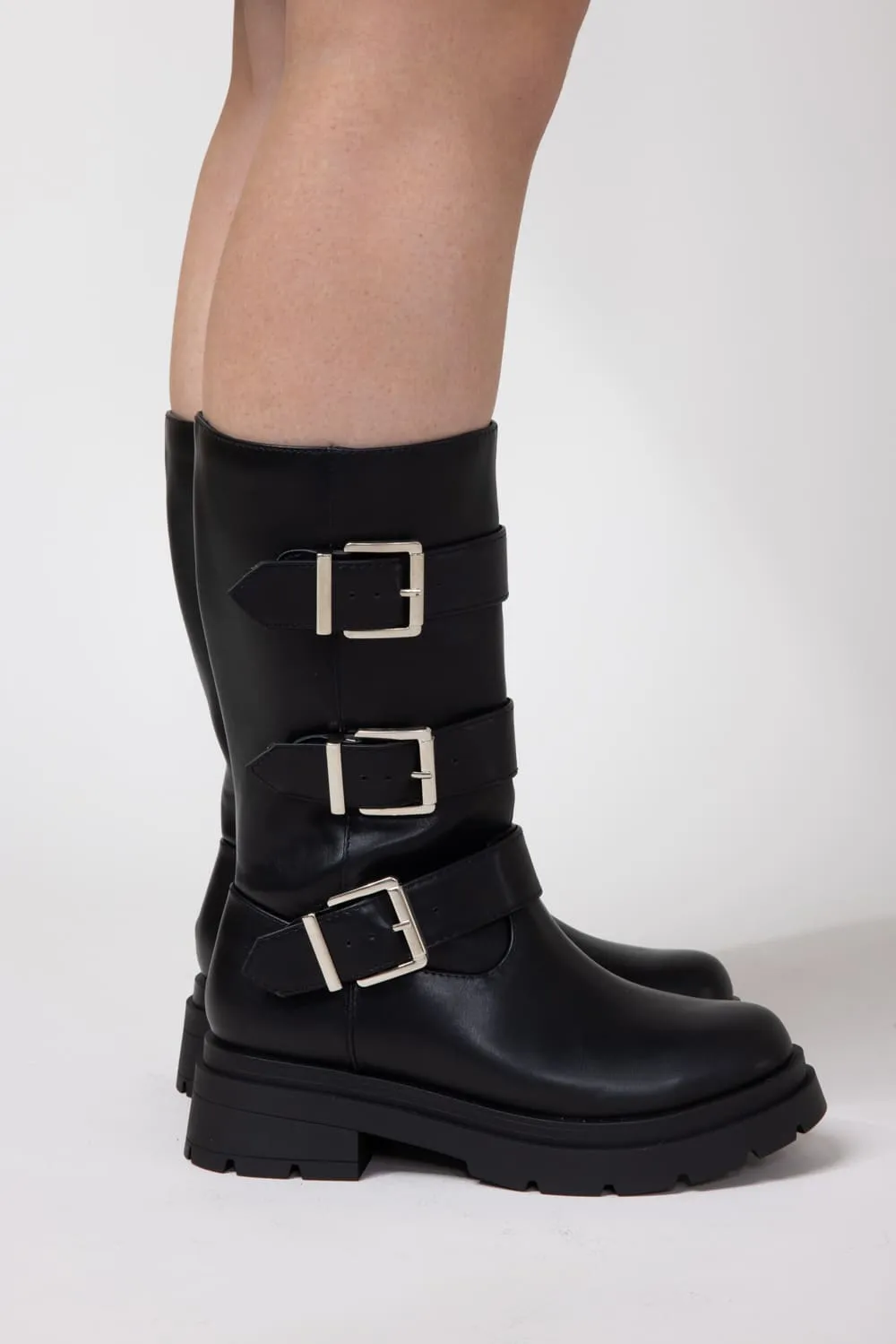Soda Warford Three Buckled Belt Boots for Women in Black | WARFORD-S BLACK