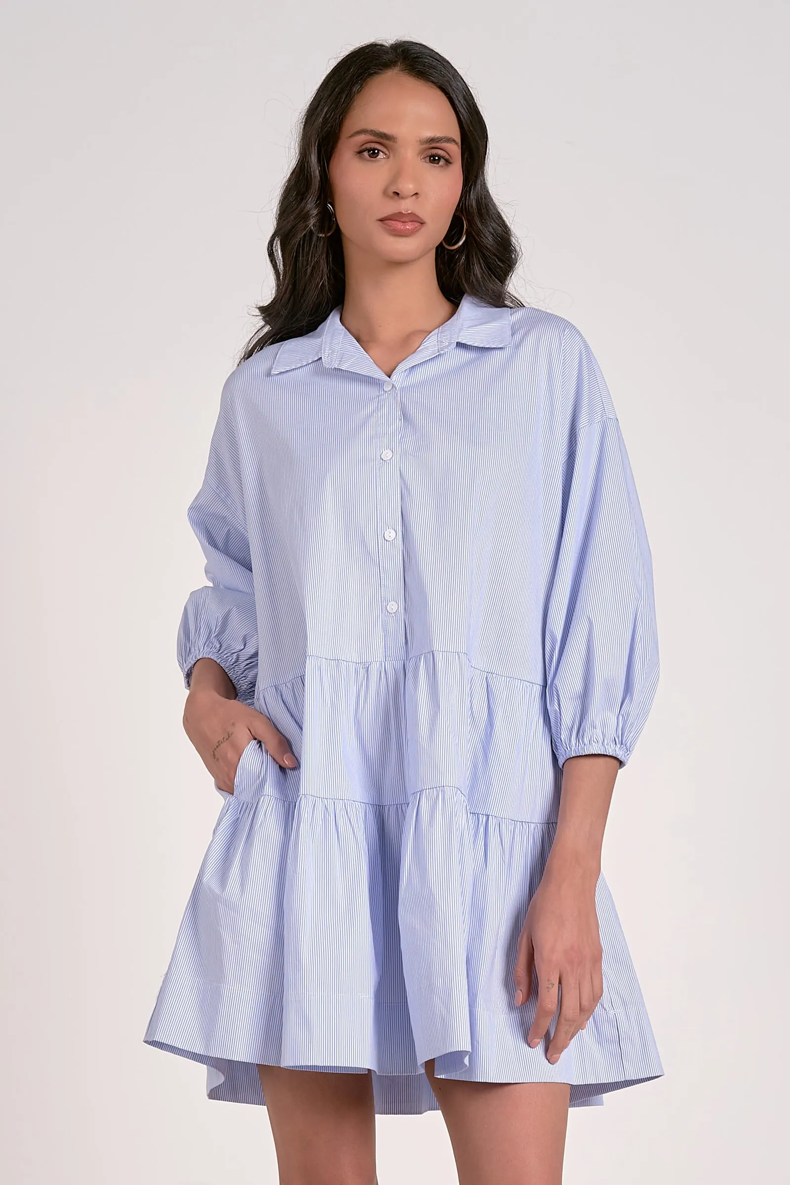 The Val Tiered Skirt Shirtdress