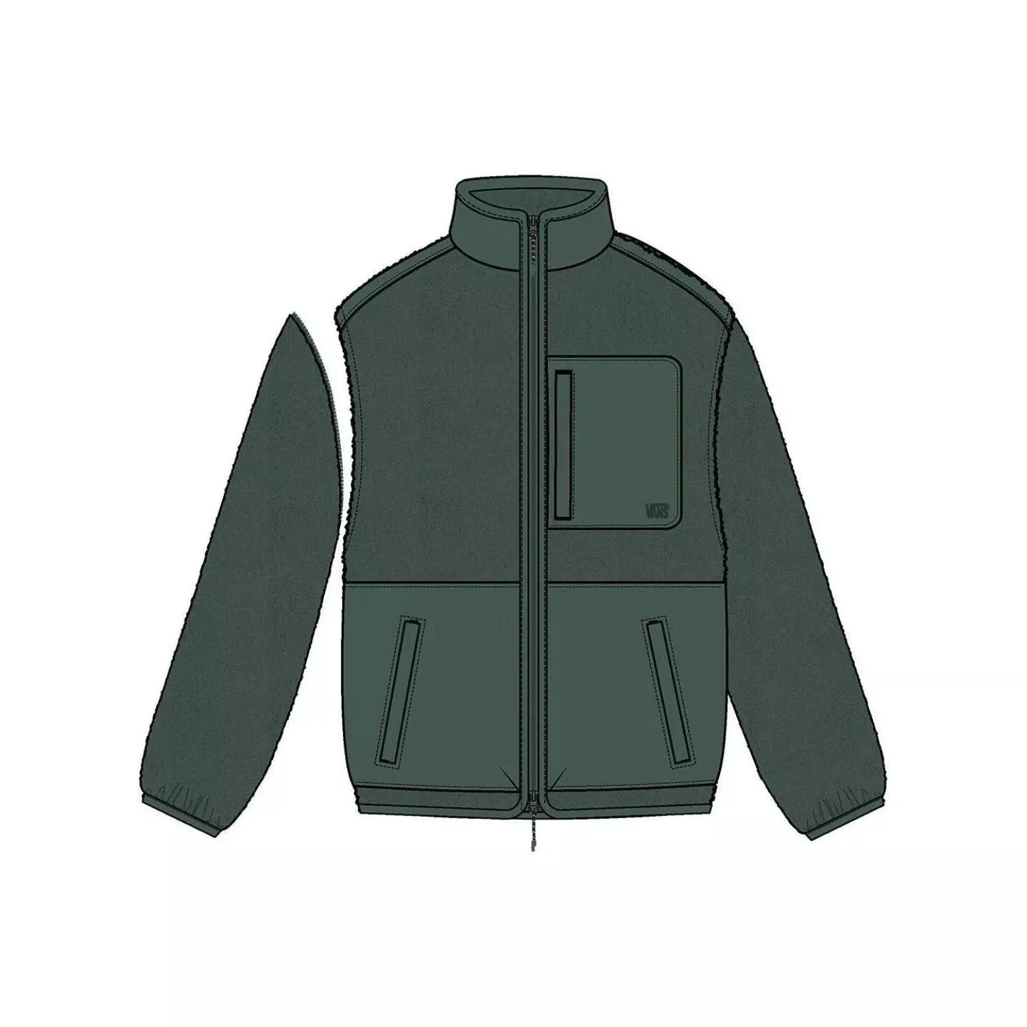 Vans Mte Navigate High Pile Jacket Rain Forest