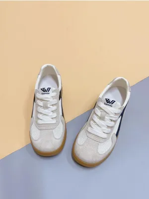 Women Casual Breathable Mesh Suede Lightweight Plus Size Sneakers