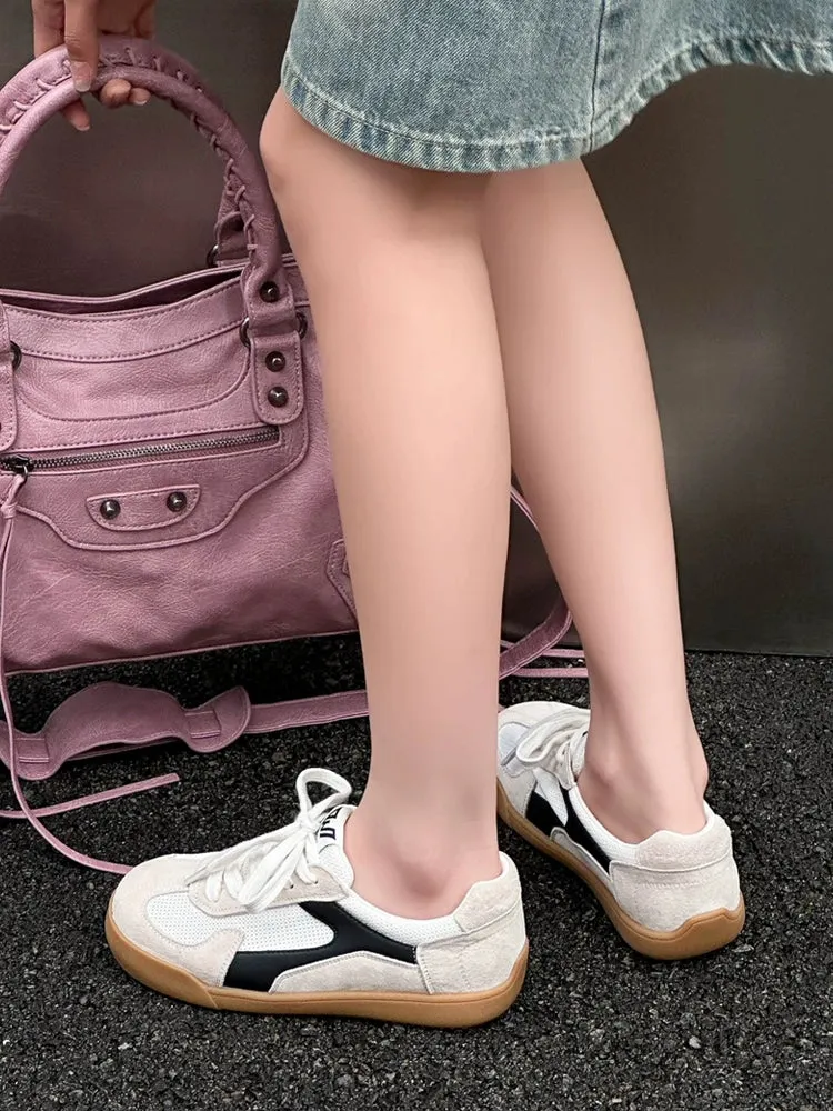 Women Casual Breathable Mesh Suede Lightweight Plus Size Sneakers