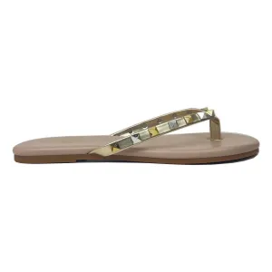 Yosi Samra Rivington Stud Flip Flop - Beige Metallic