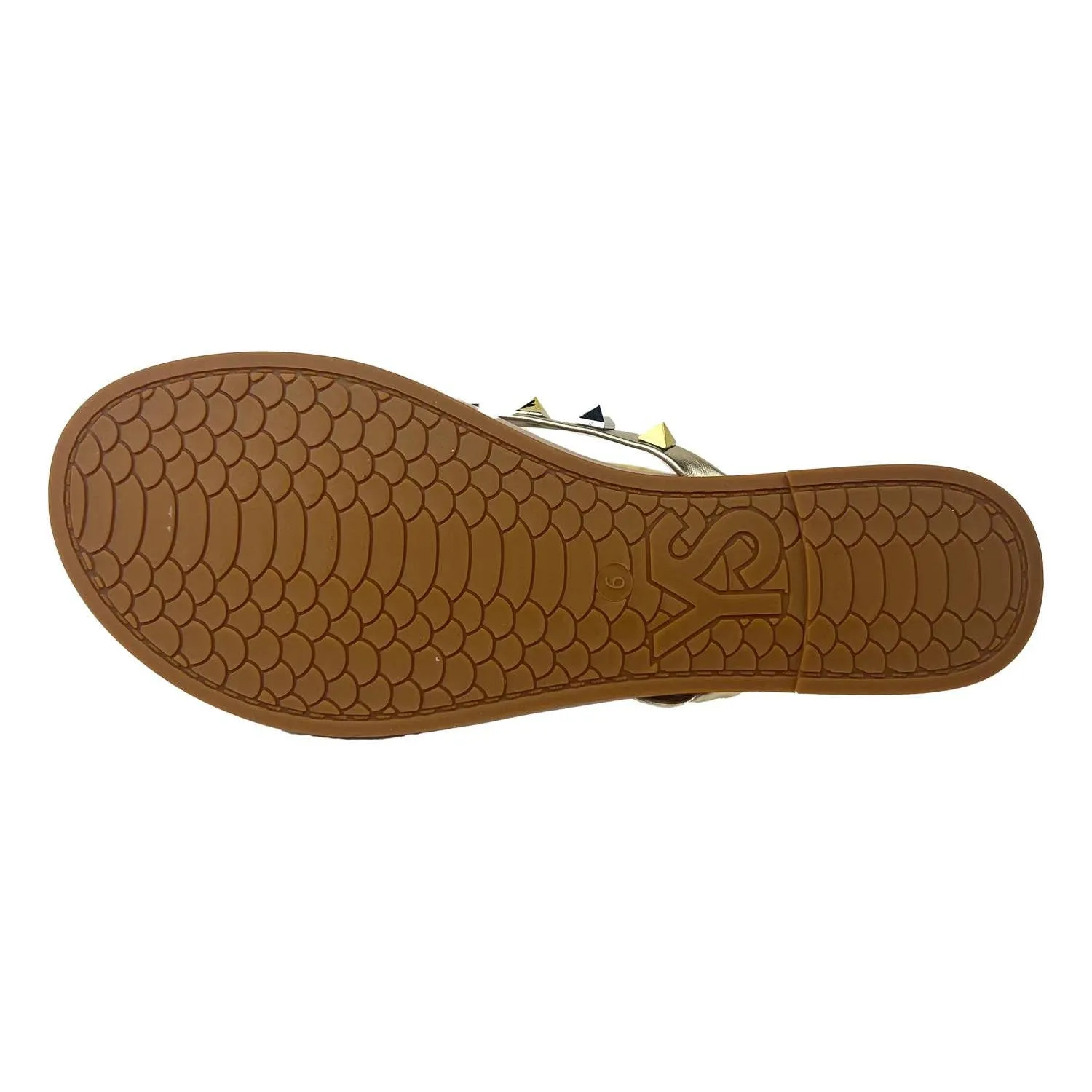 Yosi Samra Rivington Stud Flip Flop - Beige Metallic